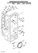 REFRIGERATOR LINER PARTS Diagram and Parts List for KSBS25INBL02  KitchenAid Refrigerator