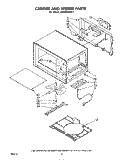 CABINET AND STIRRER Diagram and Parts List for MW3200XP1  Whirlpool Microwave