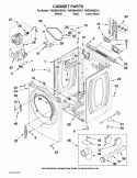 CABINET PARTS Diagram and Parts List for YWED94HEXL1  Whirlpool Dryer