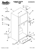 CABINET PARTS Diagram and Parts List for IMT188301  Inglis Refrigerator