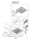 DISH RACK Diagram and Parts List for DU9000XR6  Whirlpool Dishwasher