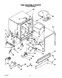 TUB ASSEMBLY, LIT/OPTIONAL Diagram and Parts List for WU3000X4  Roper Dishwasher