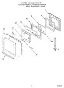 OVEN DOOR Diagram and Parts List for RBS245PDB9  Whirlpool Wall Oven