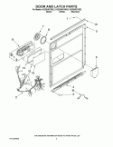 DOOR AND LATCH PARTS Diagram and Parts List for KUDE45CVBL2  KitchenAid Dishwasher