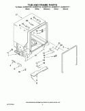 TUB AND FRAME PARTS Diagram and Parts List for GU2800XTVB1  Whirlpool Dishwasher