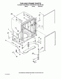 TUB AND FRAME PARTS Diagram and Parts List for KUDL15FXBL0  KitchenAid Dishwasher