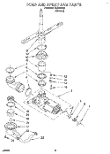 PUMP AND SPRAY ARM Diagram and Parts List for TUD2000Y0  Whirlpool Dishwasher