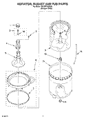 AGITATOR, BASKET AND TUB PARTS Diagram and Parts List for 7MLSR7103MQ0  Whirlpool Washer