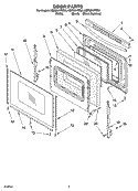 DOOR PARTS Diagram and Parts List for KERI201PBS0  KitchenAid Range