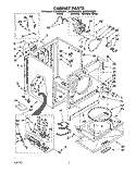 CABINET Diagram and Parts List for 3LGR5434BW1  Whirlpool Dryer