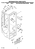 REFRIGERATOR LINER PARTS Diagram and Parts List for KSCS25FTSS00  KitchenAid Refrigerator