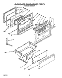 OVEN DOOR AND DRAWER Diagram and Parts List for FGS395VL1  Whirlpool Range