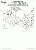 COOKTOP PARTS Diagram and Parts List for GW399LXUS1  Whirlpool Range
