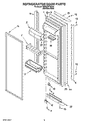 REFRIGERATOR DOOR PARTS Diagram and Parts List for KSRB25FTBX00  KitchenAid Refrigerator
