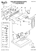 TOP AND CONSOLE PARTS Diagram and Parts List for LGR7648KQ2  Whirlpool Dryer