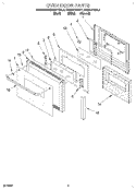 OVEN DOOR Diagram and Parts List for KEBS177BWH1  KitchenAid Wall Oven