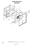 OVEN DOOR Diagram and Parts List for RB130PXK3  Whirlpool Wall Oven