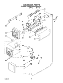 ICE MAKER Diagram and Parts List for ET1RHMXKQ02  Whirlpool Refrigerator