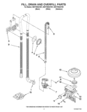 FILL, DRAIN AND OVERFILL PARTS Diagram and Parts List for WDT790SAYM1  Whirlpool Dishwasher