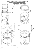 AGITATOR, BASKET AND TUB Diagram and Parts List for CAP2772BG2  Whirlpool Washer