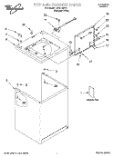 TOP AND CABINET, LITERATURE Diagram and Parts List for LBR4132HQ1  Whirlpool Washer