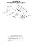 LATCH Diagram and Parts List for GMC275PDS6  Whirlpool Microwave Oven Combo