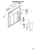 INNER DOOR Diagram and Parts List for TUD5700EQ5  Estate Dishwasher