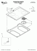 COOKTOP PARTS Diagram and Parts List for WDE150LVQ01  Whirlpool Range