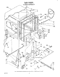 TUB , LITERATURE AND OPTIONAL Diagram and Parts List for DU7500XL0  Whirlpool Dishwasher