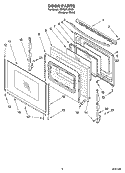 DOOR PARTS, MISCELLANEOUS PARTS Diagram and Parts List for YSF387LEKQ1  Whirlpool Range