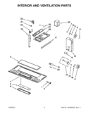 INTERIOR AND VENTILATION PARTS Diagram and Parts List for WMH2175XVS6  Whirlpool Microwave