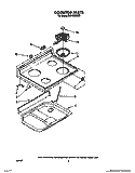 COOKTOP, LIT/OPTIONAL Diagram and Parts List for RF3105XXN0  Whirlpool Range