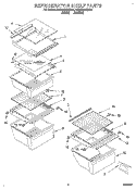 REFRIGERATOR SHELF Diagram and Parts List for RS25AWXEW00  Roper Refrigerator