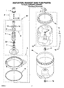 AGITATOR, BASKET AND TUB PARTS Diagram and Parts List for LSQ9650PG1  Whirlpool Washer