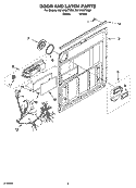 DOOR AND LATCH PARTS Diagram and Parts List for DU1245XTSQ0  Whirlpool Dishwasher