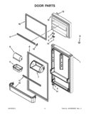 DOOR PARTS Diagram and Parts List for W8RXEGMWB02  Whirlpool Refrigerator