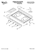 COOKTOP PARTS Diagram and Parts List for VSF303PEKQ2  Whirlpool Range