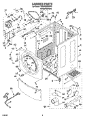CABINET PARTS Diagram and Parts List for 7MGGW9200MW1  Whirlpool Dryer