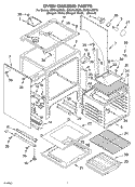 OVEN CHASSIS Diagram and Parts List for GW395LEGQ5  Whirlpool Range