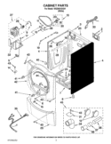 CABINET PARTS Diagram and Parts List for WGD9610XW1  Whirlpool Dryer