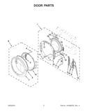 DOOR PARTS Diagram and Parts List for WED88HEAW1  Whirlpool Dryer