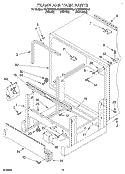 FRAME AND TANK Diagram and Parts List for KUDS23HBWH0  KitchenAid Dishwasher