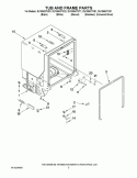 TUB AND FRAME PARTS Diagram and Parts List for DU1055XTVB1  Whirlpool Dishwasher
