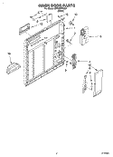 INNER DOOR Diagram and Parts List for DP920PFGQ3  Whirlpool Dishwasher