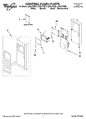 CONTROL PANEL PARTS Diagram and Parts List for GH6177XPB1  Whirlpool Microwave