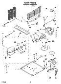UNIT PARTS, OPTIONAL PARTS Diagram and Parts List for RT21SKXLQ02  Roper Refrigerator