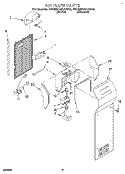 AIR FLOW Diagram and Parts List for 4ED25DQXAW00  Whirlpool Refrigerator
