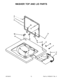 WASHER TOP AND LID PARTS Diagram and Parts List for WET3300XQ1  Whirlpool Washer Dryer Combo