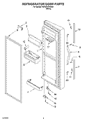 REFRIGERATOR DOOR PARTS Diagram and Parts List for 3XES2SHGKQ02  Whirlpool Refrigerator