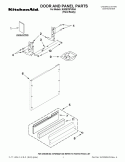 DOOR AND PANEL PARTS Diagram and Parts List for KUDE70FVPA4  KitchenAid Dishwasher